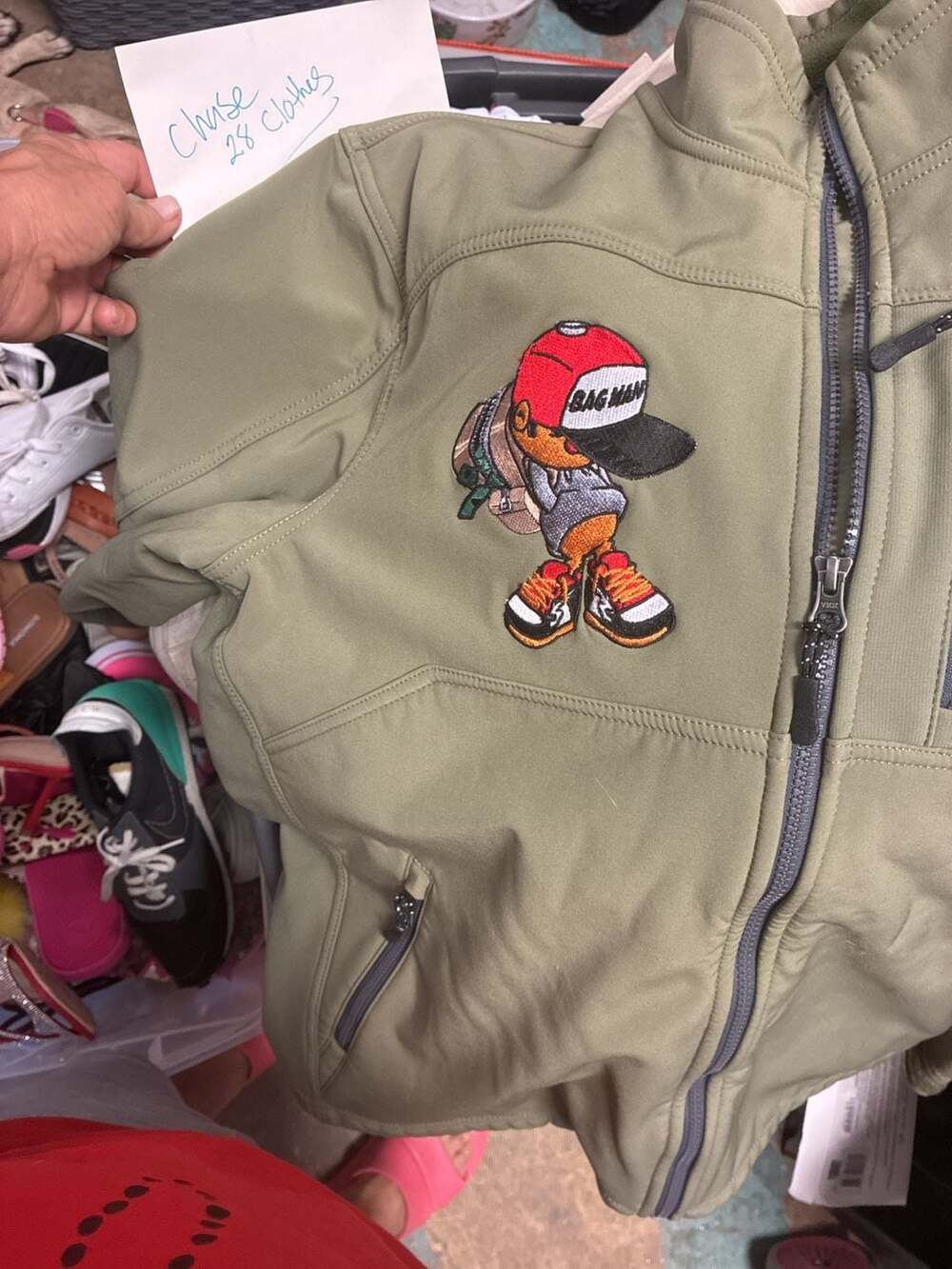 RedHead Brand Co. Olive Green Softshell Full-Zip Jacket with Bag Man Patch